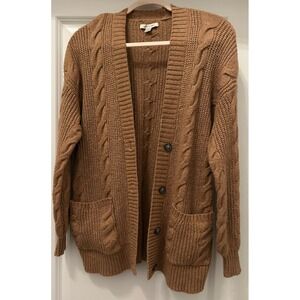 American Eagle‎ Outfitters Womens Cable Knit Cardigan Sweater Brown Size XS
